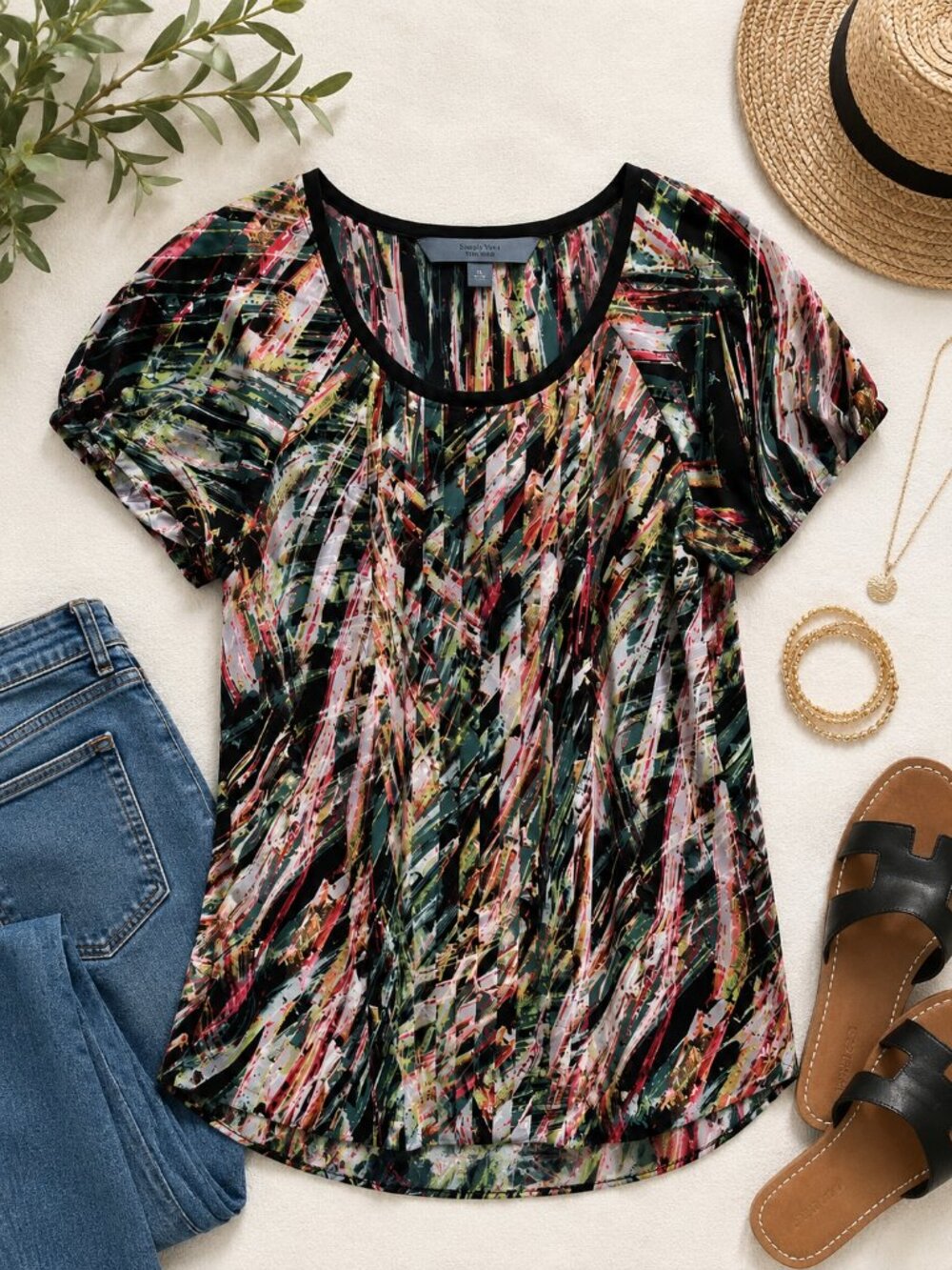 Simply Vera Wang Abstract Print Blouse – Size XS